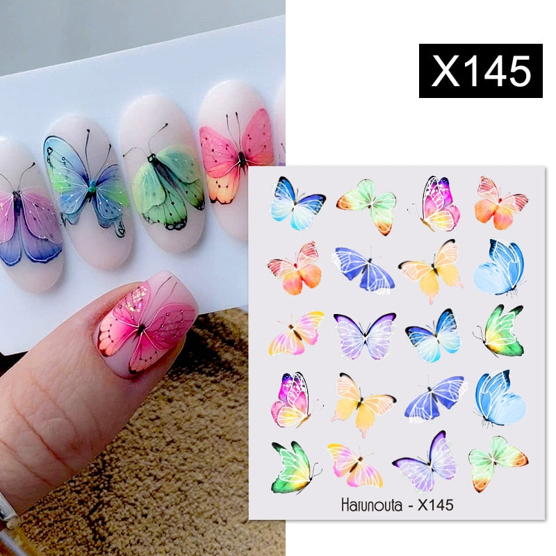 Harunouta 1 Sheet Nail Water Decals Transfer Lavender Spring Flower Leaves Nail Art Stickers Nail Art Manicure DIY