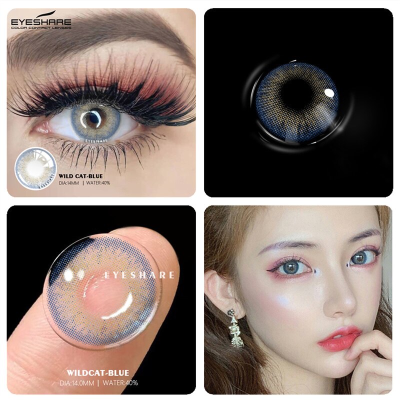 Color Contact Lenses 2pcs Color Lens Eyes Yearly Eye Contacts Beauty Colored Contacts Cosmetic Lens Contact Lenses