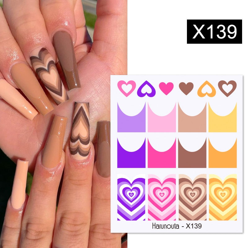 Harunouta 1 Sheet Nail Water Decals Transfer Lavender Spring Flower Leaves Nail Art Stickers Nail Art Manicure DIY