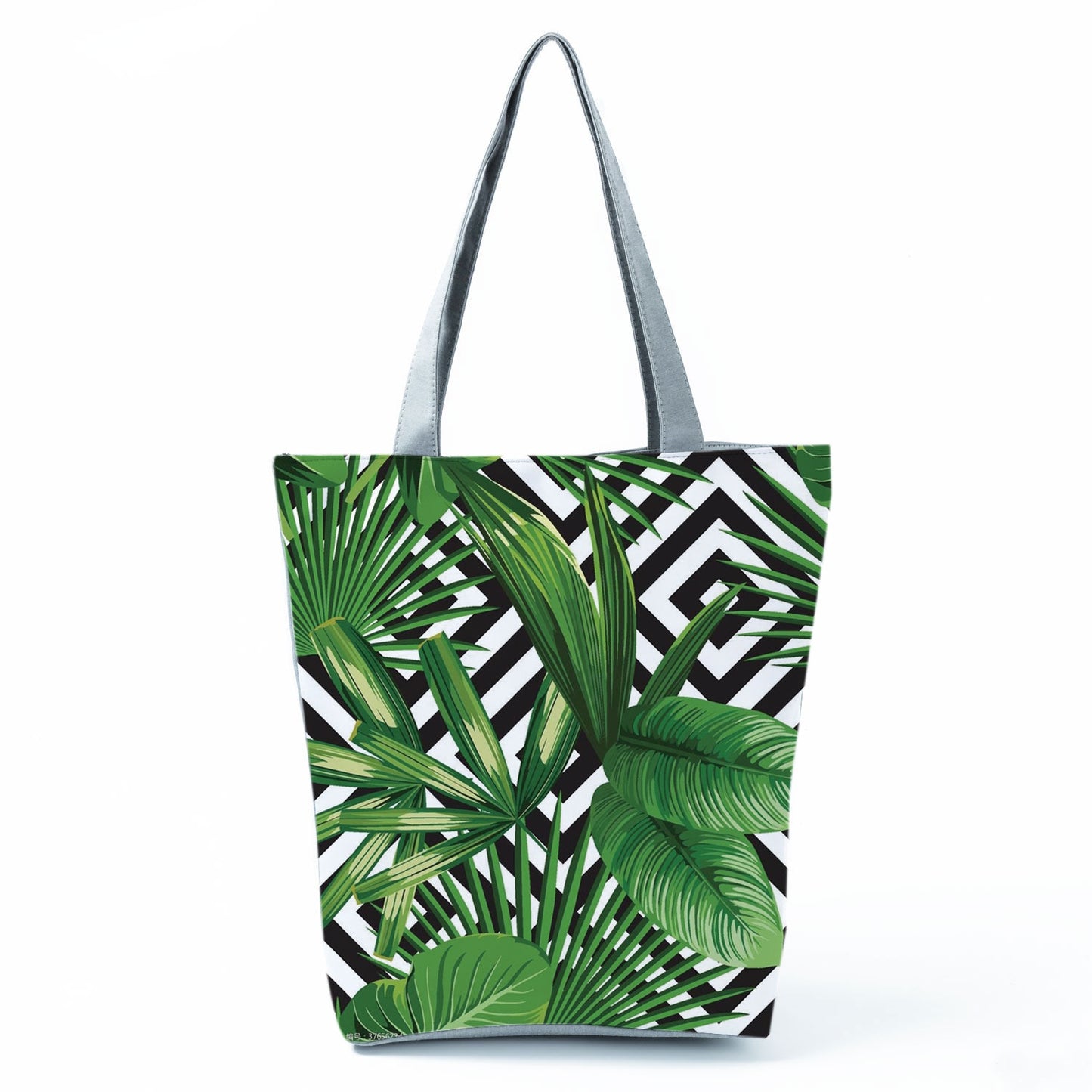 Miyahouse Summer Green Leaf Printed Women Handbag Foldable & Reusable Beach Bag Large Capacity Canvas Travel Bag For Female