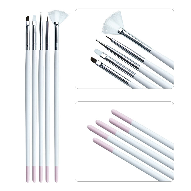 3Pcs French Stripe Nail Art Liner Brush Set Tips Ultra-thin Line Drawing Pen Dual End UV Gel Painting Brushes Manicure Tools