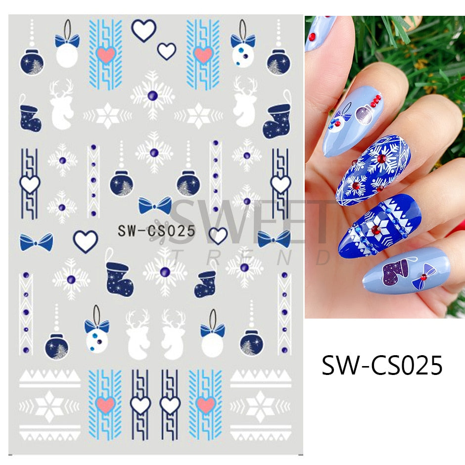 Maple Leaf Fall Nail Design Black Yellow Leaves Autumn Nail Art Stickers for Manicure 3D Polish  October Sliders Foils SASW-CS