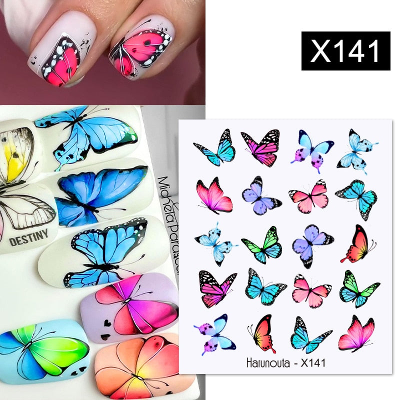 Harunouta 1 Sheet Nail Water Decals Transfer Lavender Spring Flower Leaves Nail Art Stickers Nail Art Manicure DIY