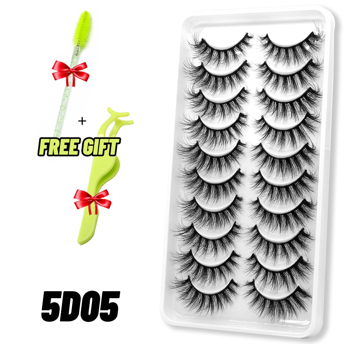 GROINNEYA Eyelashes 3D Mink Lashes Fluffy Soft Wispy Natural Cross Eyelash Extension Reusable Lashes Mink False Eyelashes Makeup