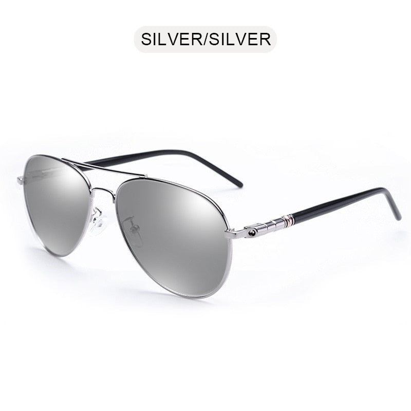 FUQIAN Fashion Pilot Men Polarized Sunglasses Oversized Metal Aviation Male Sun Glasses Classic Black Driving Shades UV400