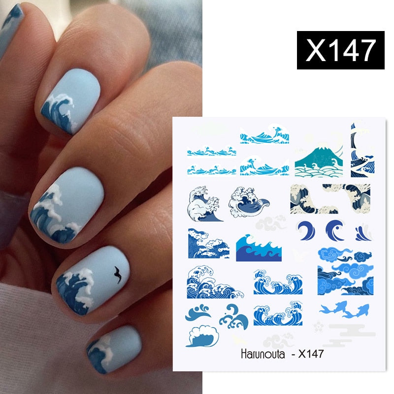 Harunouta 1 Sheet Nail Water Decals Transfer Lavender Spring Flower Leaves Nail Art Stickers Nail Art Manicure DIY