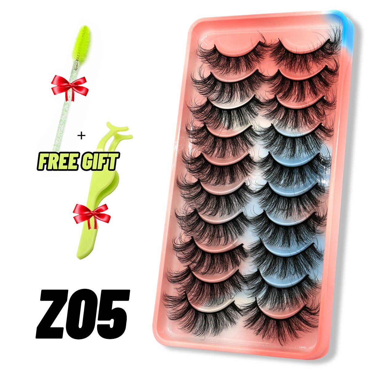 GROINNEYA Eyelashes 3D Mink Lashes Fluffy Soft Wispy Natural Cross Eyelash Extension Reusable Lashes Mink False Eyelashes Makeup