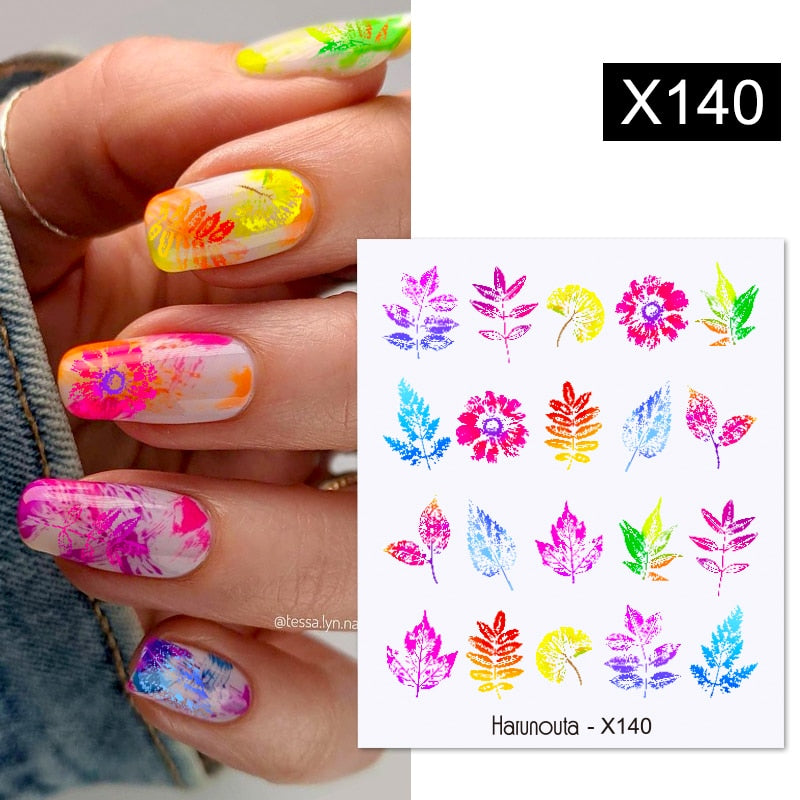 Harunouta 1 Sheet Nail Water Decals Transfer Lavender Spring Flower Leaves Nail Art Stickers Nail Art Manicure DIY