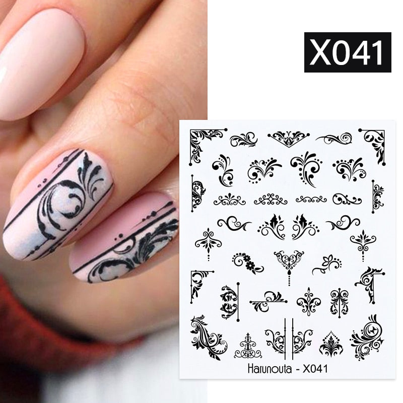 Harunouta 1 Sheet Nail Water Decals Transfer Lavender Spring Flower Leaves Nail Art Stickers Nail Art Manicure DIY