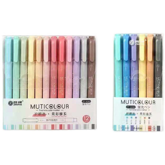 6/12 PC Markers Pastello Set Fluorescente