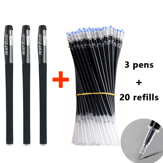 25 Pcs Set di ricarica penna a sfera nero blu rosso inchiostro Gel penna punta 0.5mm