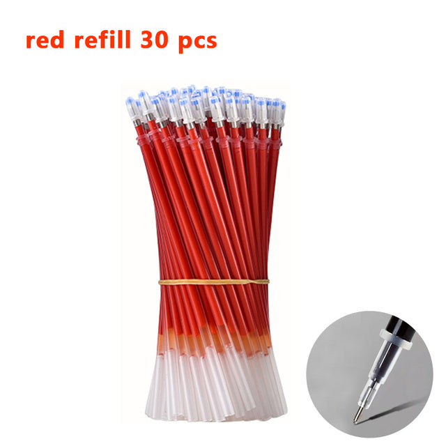 25 Pcs Set di ricarica penna a sfera nero blu rosso inchiostro Gel penna punta 0.5mm