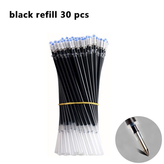 25 Pcs Set di ricarica penna a sfera nero blu rosso inchiostro Gel penna punta 0.5mm