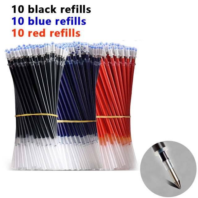 25 Pcs Set di ricarica penna a sfera nero blu rosso inchiostro Gel penna punta 0.5mm