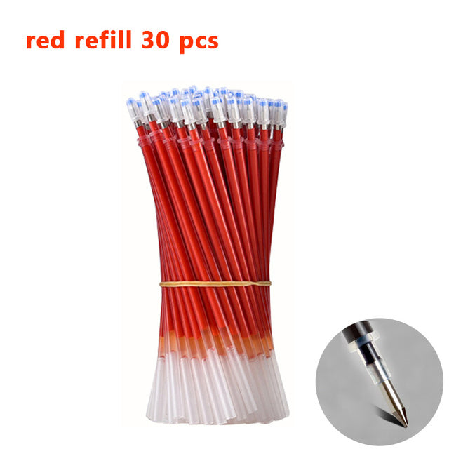 25 Pcs Set di ricarica penna a sfera nero blu rosso inchiostro Gel penna punta 0.5mm