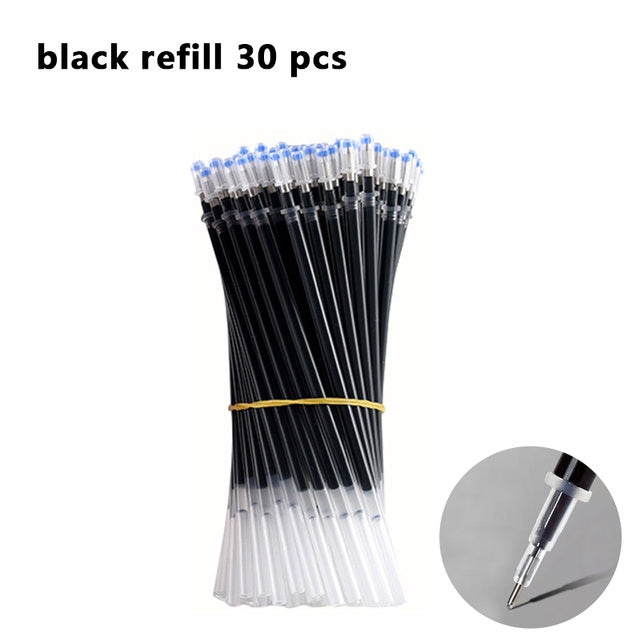 25 Pcs Set di ricarica penna a sfera nero blu rosso inchiostro Gel penna punta 0.5mm