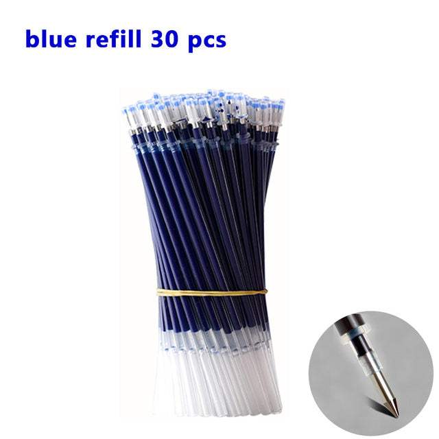 25 Pcs Set di ricarica penna a sfera nero blu rosso inchiostro Gel penna punta 0.5mm