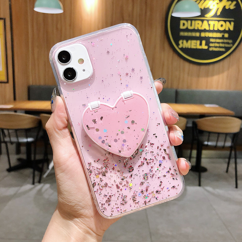 Make-up Specchio Paillettes Glitter Mascherina Per  iPhone 13 12 11 Pro Max XR X XS Max 7 8 
White