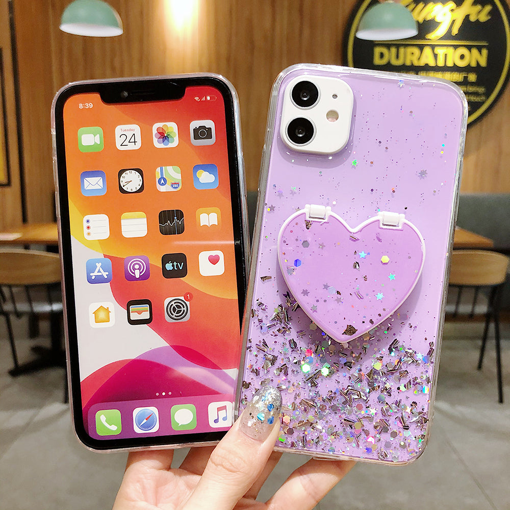 Make-up Specchio Paillettes Glitter Mascherina Per  iPhone 13 12 11 Pro Max XR X XS Max 7 8 
Pink