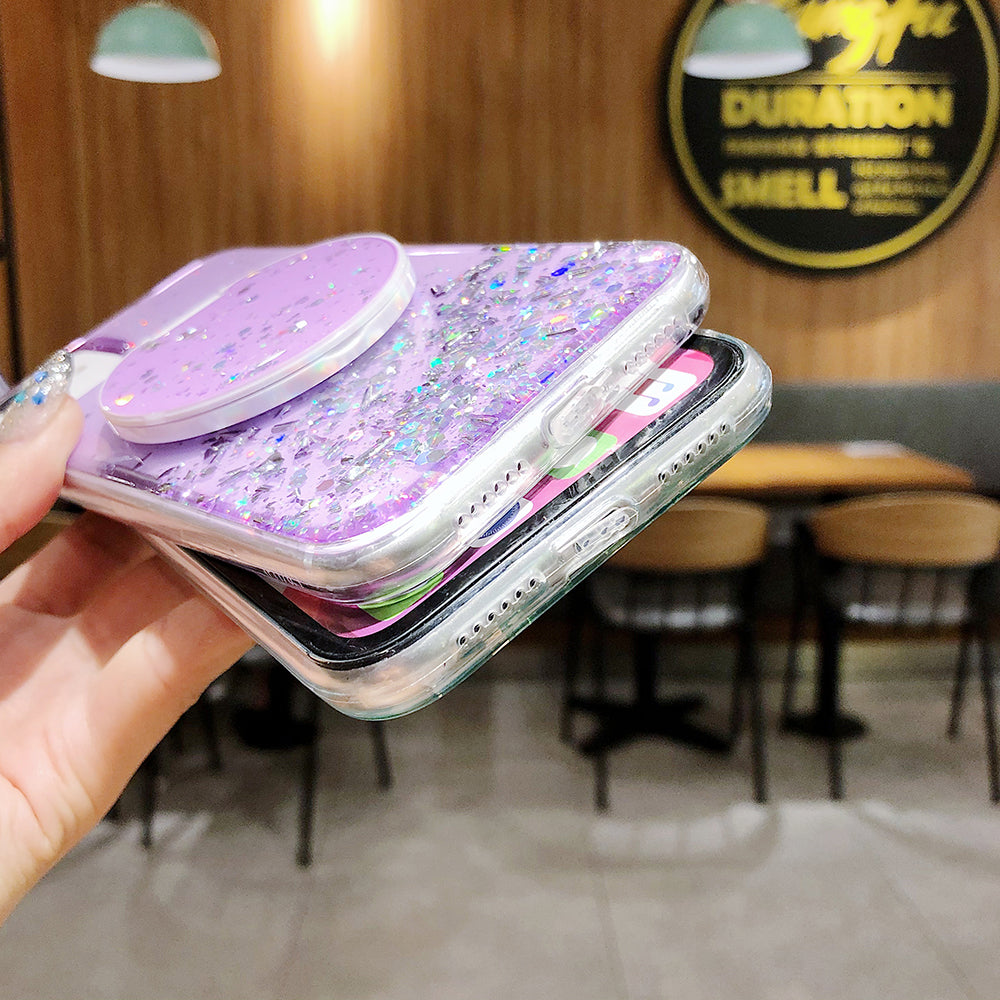 Make-up Specchio Paillettes Glitter Mascherina Per  iPhone 13 12 11 Pro Max XR X XS Max 7 8 
Purple