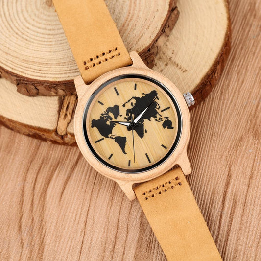 Orologio da Donna in Legno Cinturino in Pelle