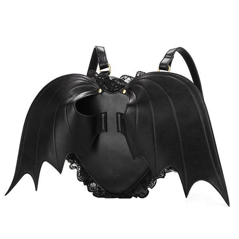 Women Backpack Bat Wing Backpack Punk Stylish Newest School Bag for Girls Bat Bag Angel Wings Backpack Cute Little Devil Package