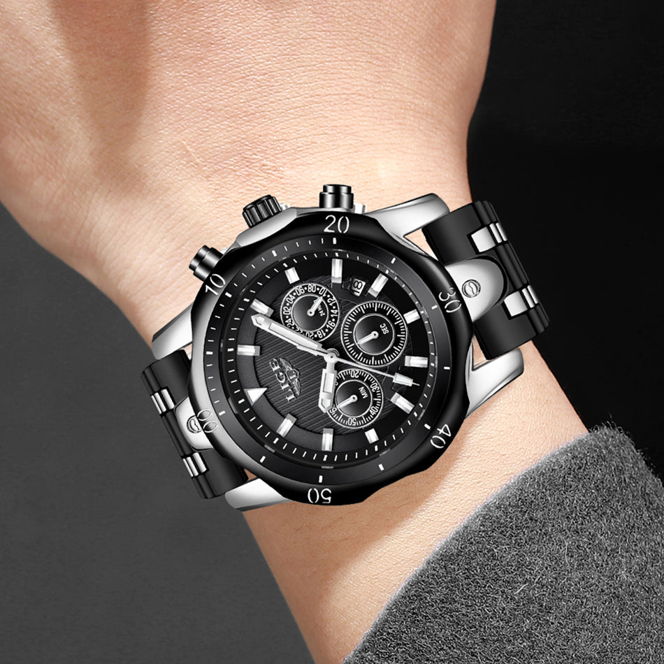 New Fashion Watch Uomo LIGE Top Brand Orologi Sportivi