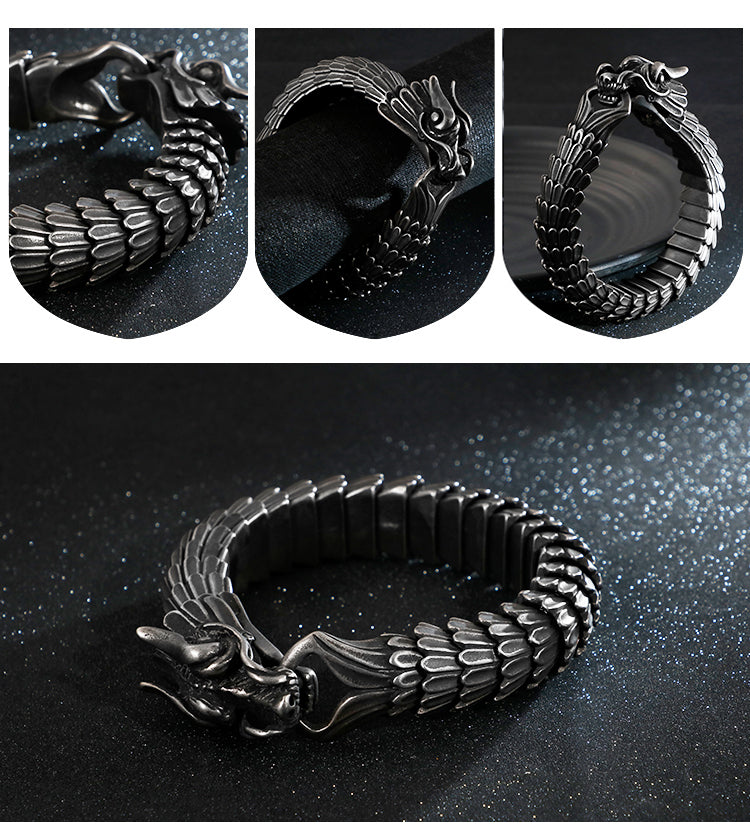 Bracciale Uomo in Acciaio Inossidabile a Forma di Drago