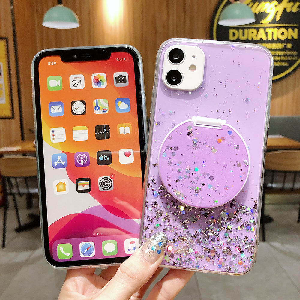 Make-up Specchio Paillettes Glitter Mascherina Per  iPhone 13 12 11 Pro Max XR X XS Max 7 8 
White