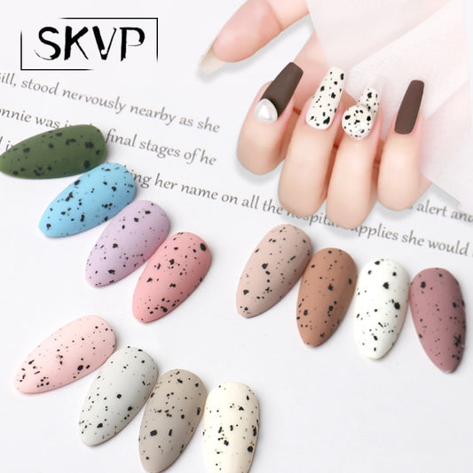 SKVP 8ml Gel Nail Polish Quail Egg Effect Varnishes For Nails Art Eggshell Hybrid Design Base And Top Coat For Gel Polish