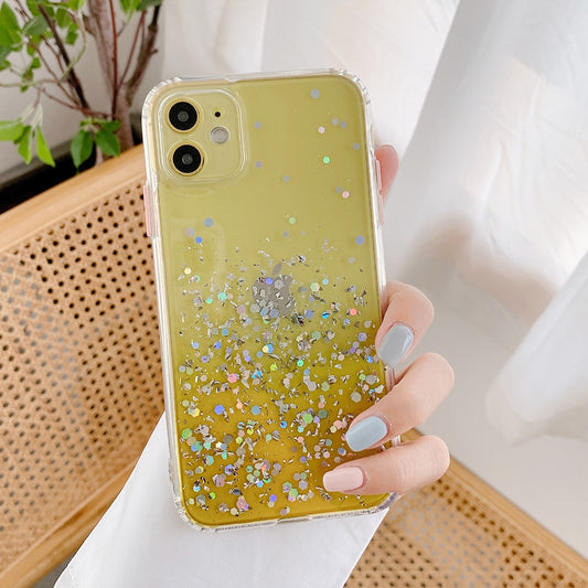 Mascherina Trasparente Paillettes Per iPhone 13 12 11 Pro Max 12 XR X XS Max 7 8
Yellow