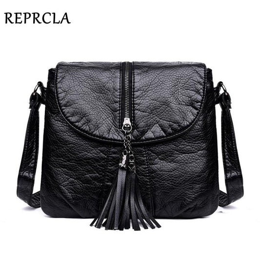 REPRCLA New Designer Shoulder Bag Soft Leather Handbag Women Messenger Bags Crossbody Fashion Women Bag Female Flap Bolsa