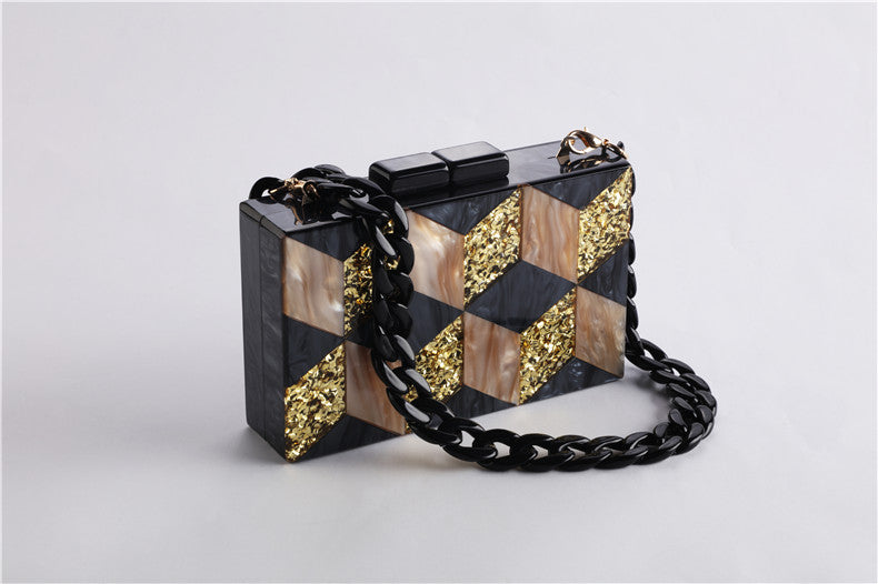 Pochette con Paillettes Dorate