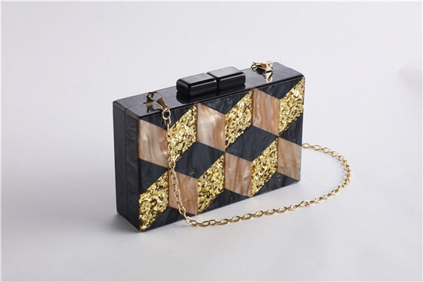 Pochette con Paillettes Dorate