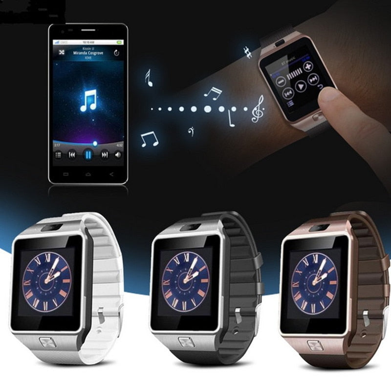 Smart Watch Bluetooth con fotocamera Orologio da polso Bluetooth SIM Card Camera DZ09 per Apple iPhone Samsung Android