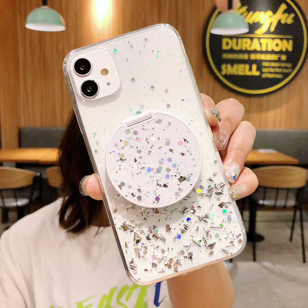 Make-up Specchio Paillettes Glitter Mascherina Per  iPhone 13 12 11 Pro Max XR X XS Max 7 8 
Pink