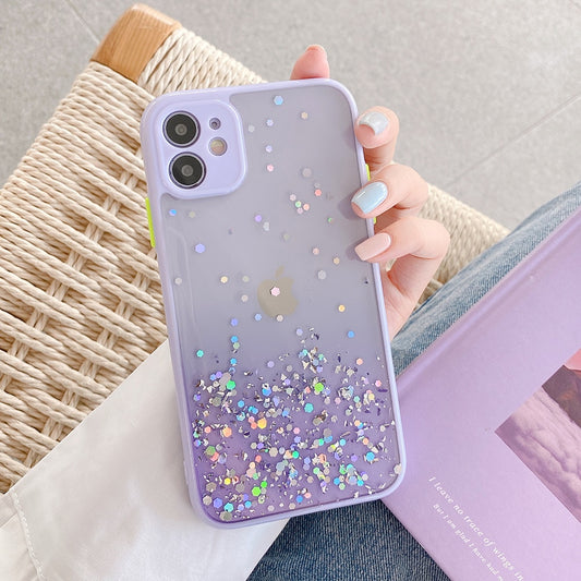 Mascherina Trasparente Paillettes Per iPhone 13 12 11 Pro Max 12 XR X XS Max 7 8
Purple