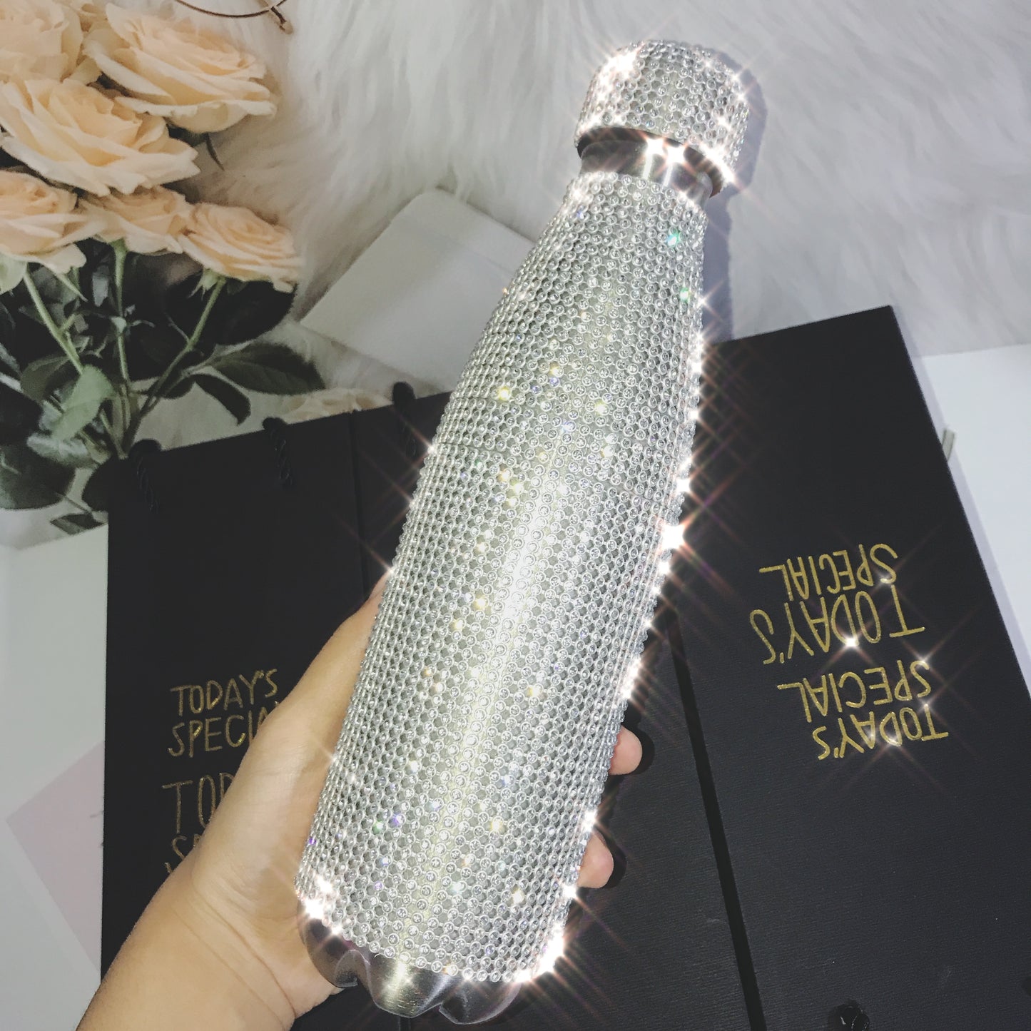 Bottiglia d'acqua Shinning da 500 ml con strass