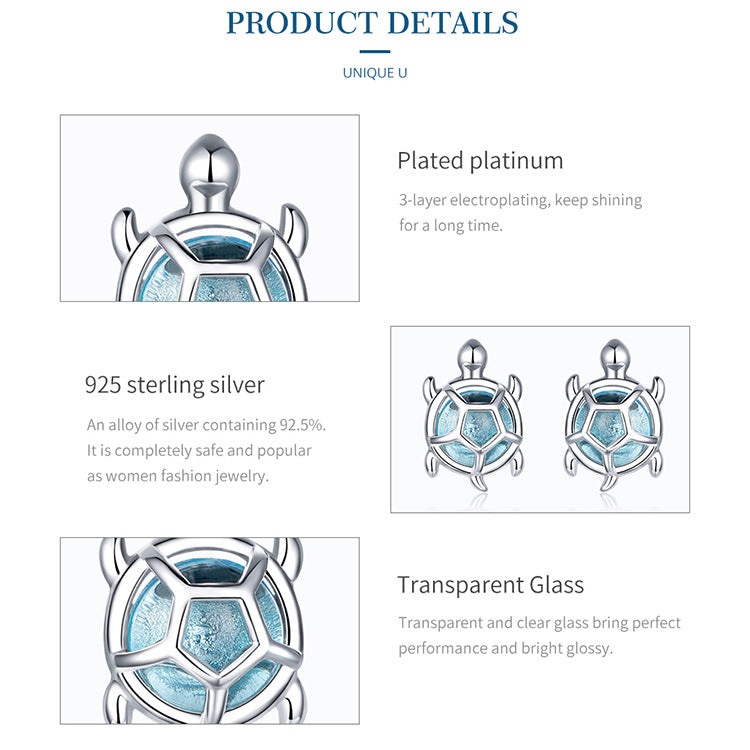 Orecchini Tartaruga Argento 925 Pietra Zircone