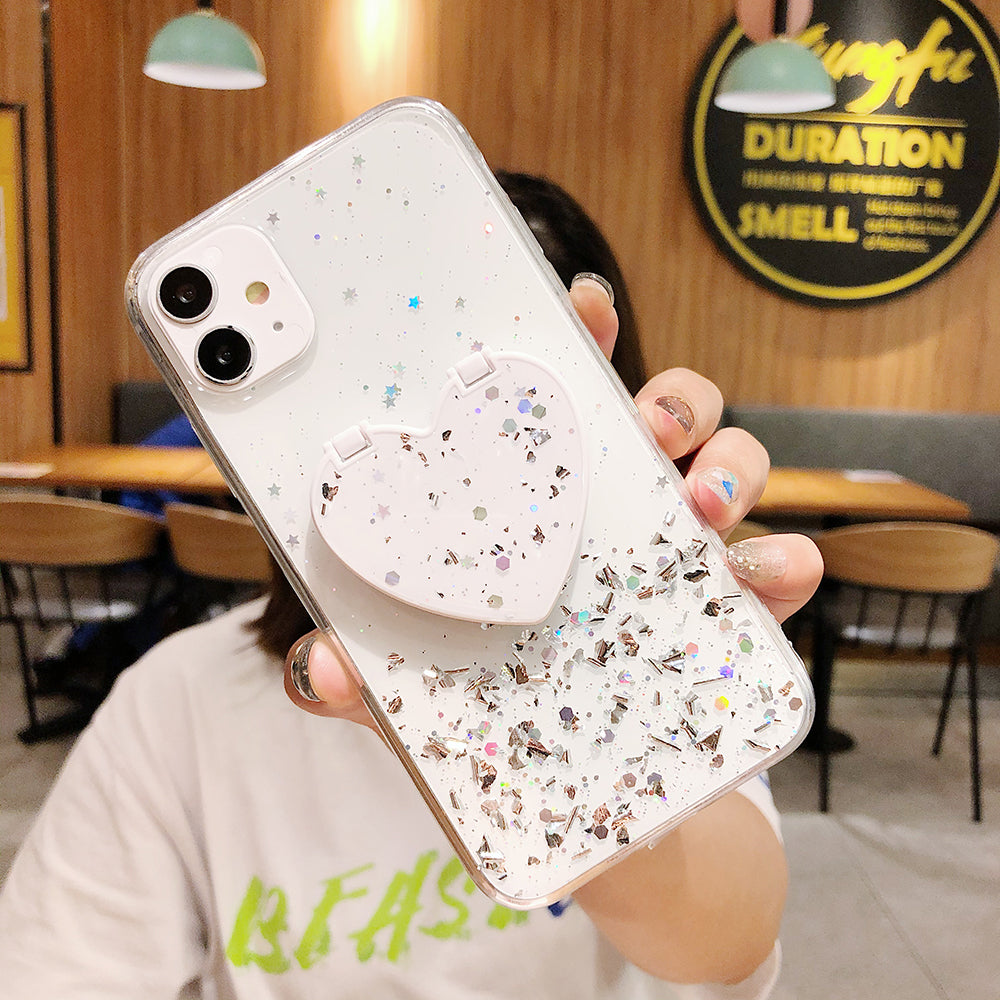 Make-up Specchio Paillettes Glitter Mascherina Per  iPhone 13 12 11 Pro Max XR X XS Max 7 8 
Pink