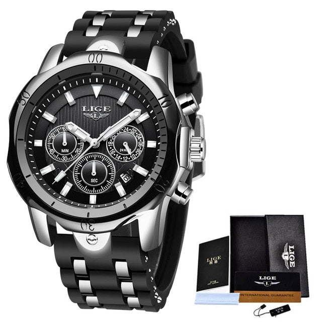 New Fashion Watch Uomo LIGE Top Brand Orologi Sportivi