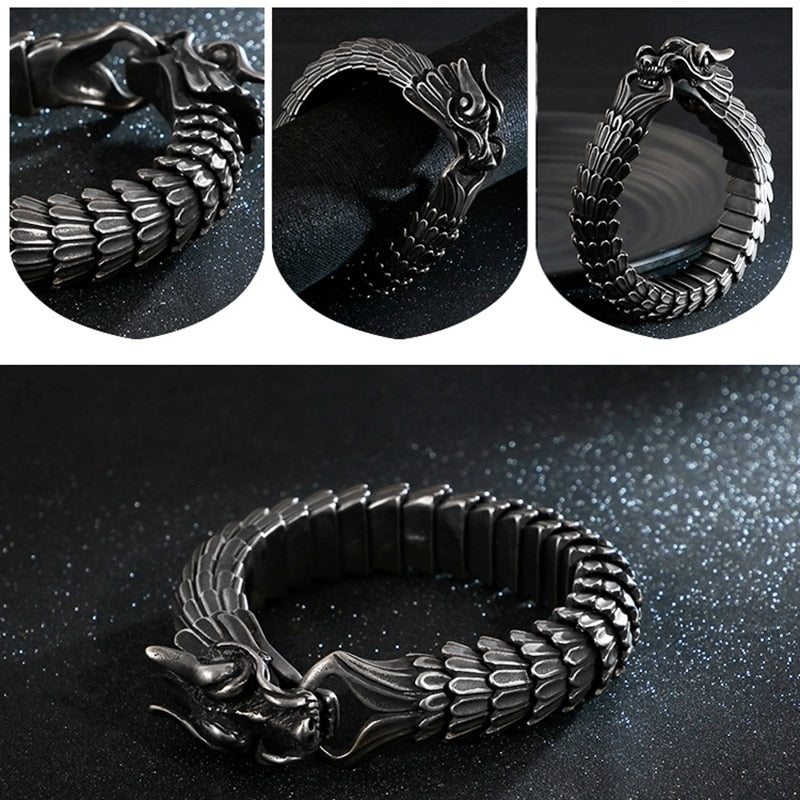 Bracciale Uomo in Acciaio Inossidabile a Forma di Drago