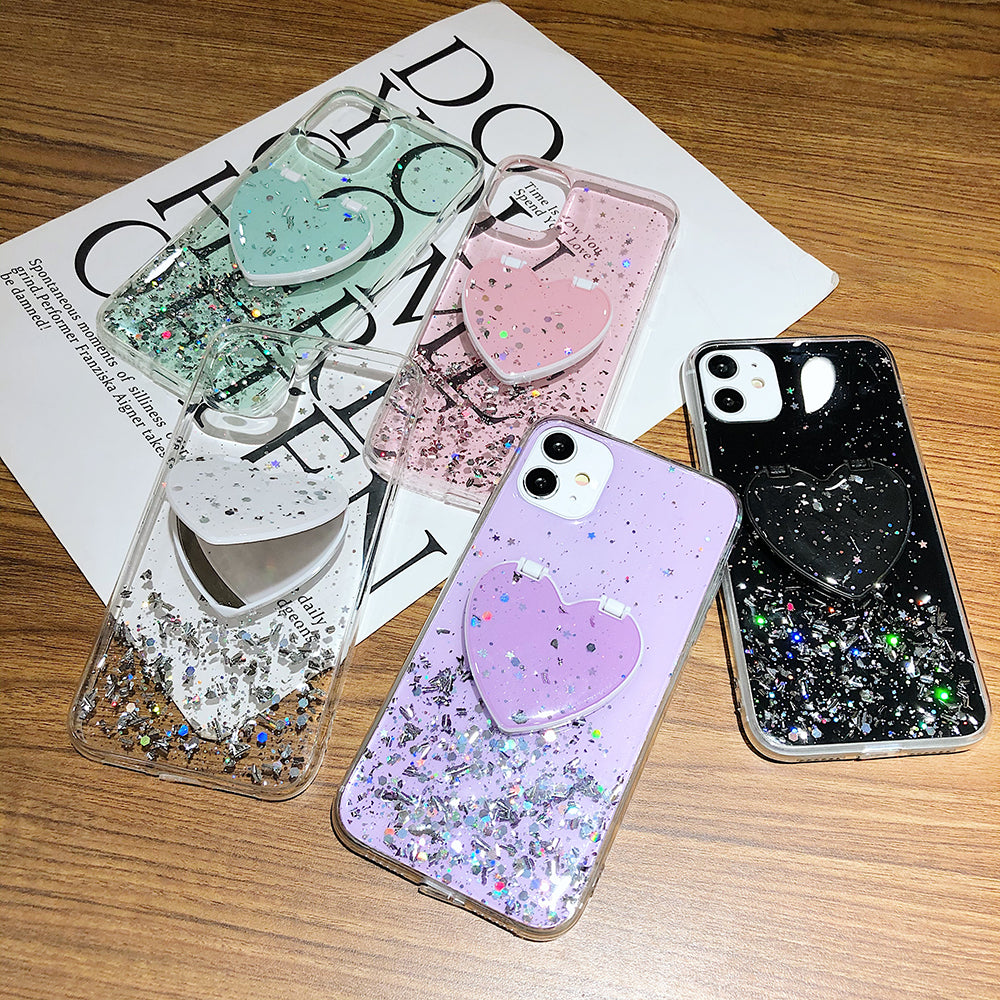 Make-up Specchio Paillettes Glitter Mascherina Per  iPhone 13 12 11 Pro Max XR X XS Max 7 8 
Pink