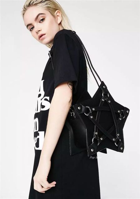 Dark Gothic Pentagramma Borsa A Tracolla Unisex Punk