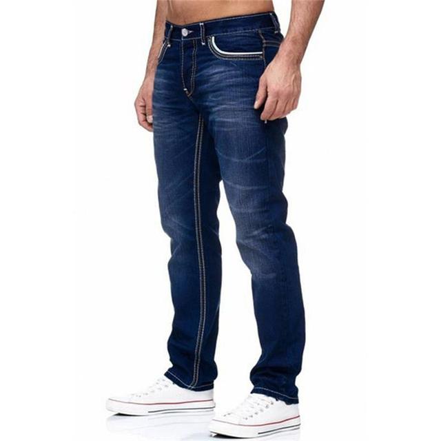 Jeans dritti uomo vita alta  Streetwear Skinny Denim