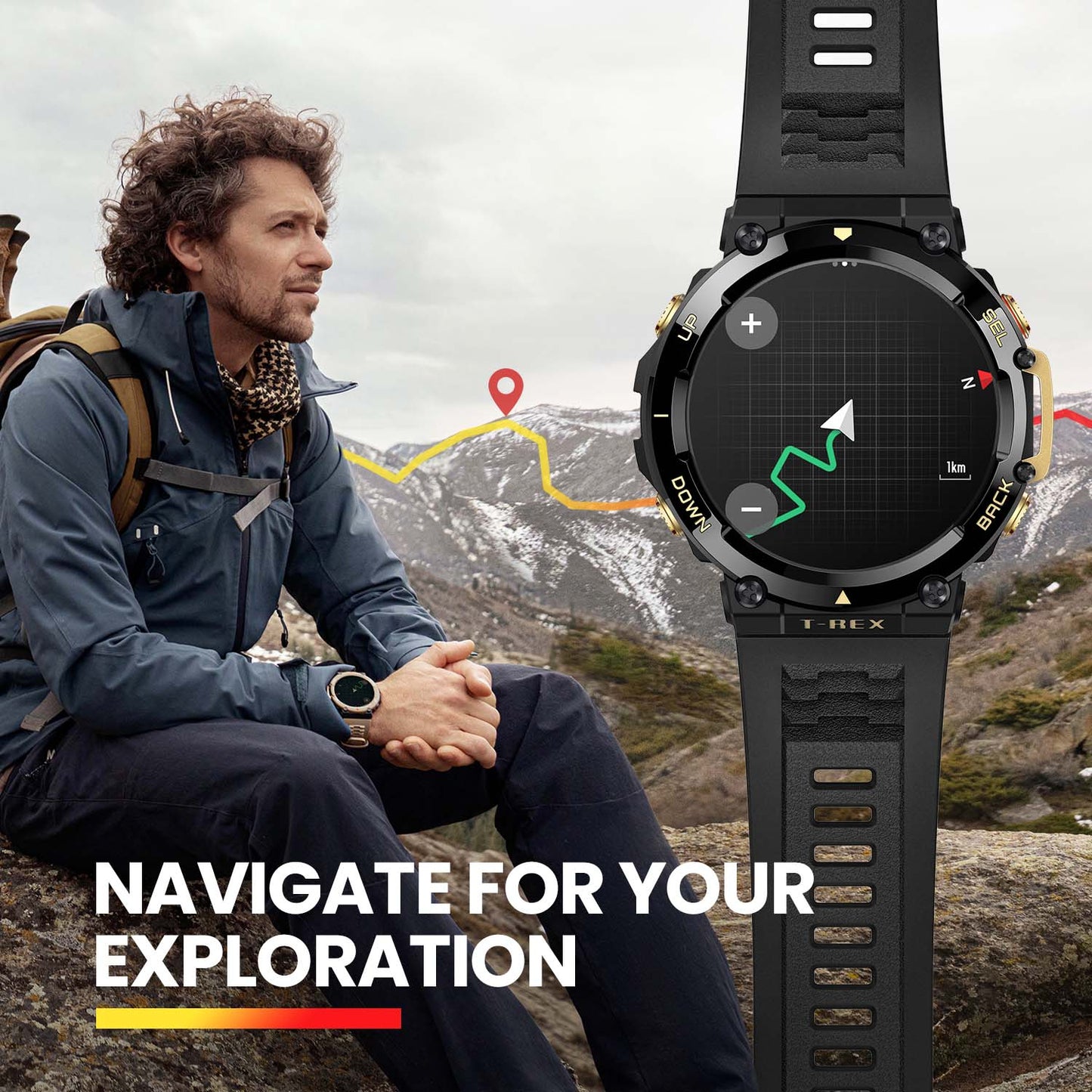 Amazfit T Rex 2 Smartwatch T-Rex 2 Dual Band Route Import 150 + modalità sportive integrate Smart Watch