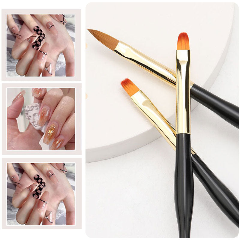 3Pcs French Stripe Nail Art Liner Brush Set Tips Ultra-thin Line Drawing Pen Dual End UV Gel Painting Brushes Manicure Tools