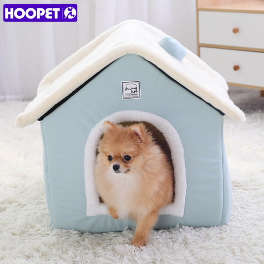 HOOPET Dog House Indoor Warm Kennel Pet Cat Cave Nest Rabbit Nest Washable Removable Mat Cozy Sleeping Bed For Cats