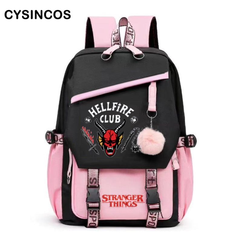 USB Travel Women Backpack Stranger Things