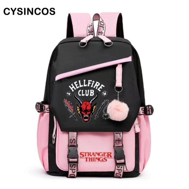 USB Travel Women Backpack Stranger Things